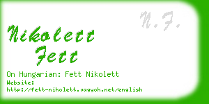 nikolett fett business card